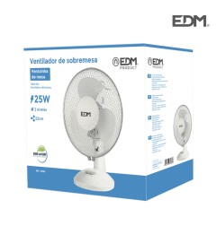 Ventilador de sobremesa. color blanco. potencia: 25 w 41 db aspas: ø23  27 x 24 x 36 cm