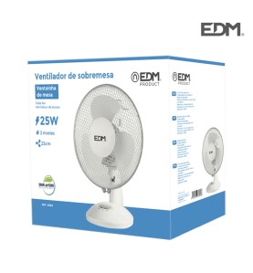 Ventilador de sobremesa. color blanco. potencia: 25 w 41 db aspas: ø23  27 x 24 x 36 cm