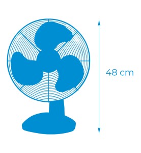 Ventilador de sobremesa. color blanco. potencia: 35w 53,4 db aspas: ø30 x 48 cm
