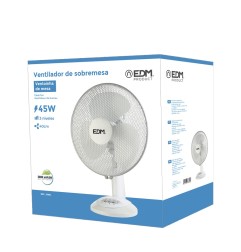 Ventilador de sobremesa. color blanco. potencia: 45w 54,14 db aspas: ø40 x 61 cm
