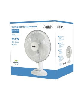 Ventilador de sobremesa. color blanco. potencia: 45w 54,14 db aspas: ø40 x 61 cm