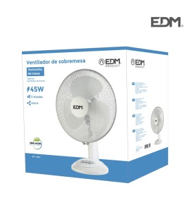 Ventilador de sobremesa. color blanco. potencia: 45w 54,14 db aspas: ø40 x 61 cm