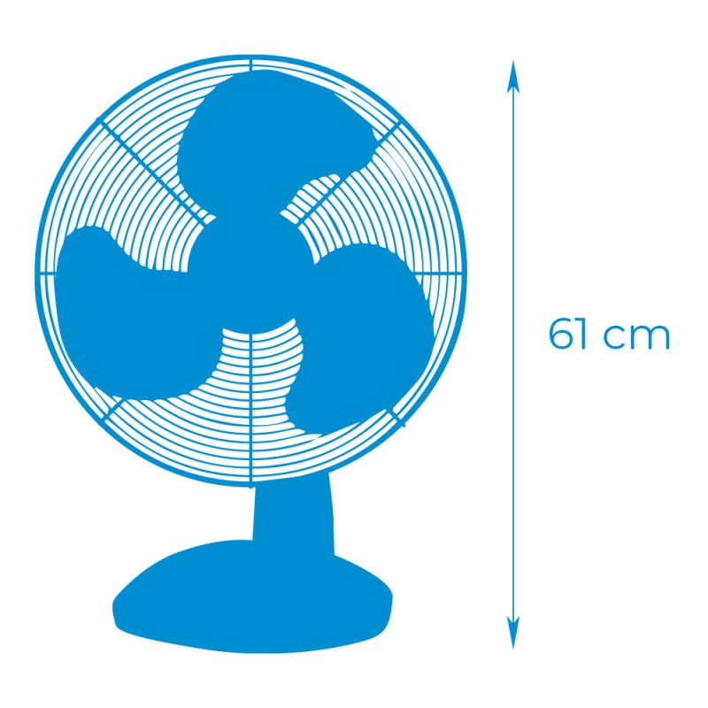 Ventilador de sobremesa. color blanco. potencia: 45w 54,14 db aspas: ø40 x 61 cm