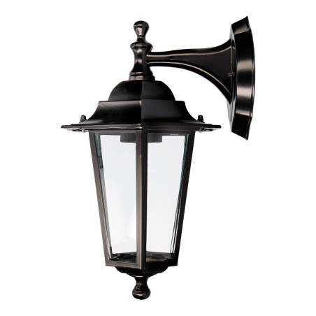Aplique exterior zurich de aluminio y cristal e27 60 w sin bombilla, color negro, luz hacia abajo