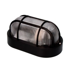 Aplique oval modelo tarragona ip54 1 x e27 40 w 11,4 x 20,2 x 10 cm, negro