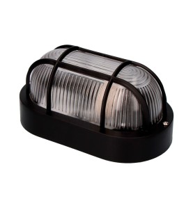 Aplique oval modelo tarragona ip54 1 x e27 40 w 11,4 x 20,2 x 10 cm, negro