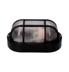 Aplique oval modelo tarragona ip54 1 x e27 40 w 11,4 x 20,2 x 10 cm, negro