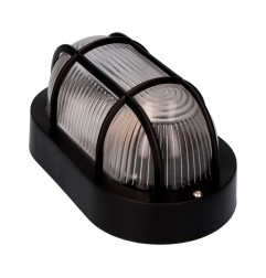 Aplique oval modelo tarragona ip54 1 x e27 40 w 11,4 x 20,2 x 10 cm, negro