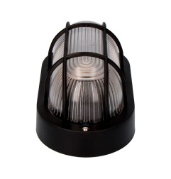 Aplique oval modelo tarragona ip54 1 x e27 40 w 11,4 x 20,2 x 10 cm, negro