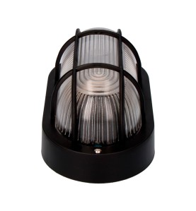 Aplique oval modelo tarragona ip54 1 x e27 40 w 11,4 x 20,2 x 10 cm, negro