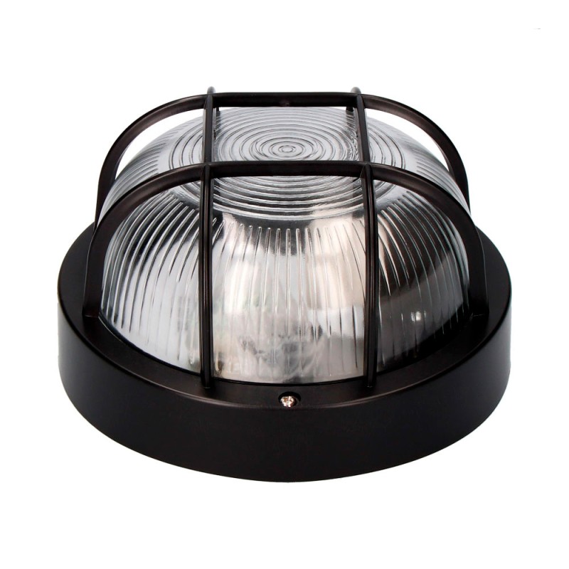 Aplique redondo modelo tarragona ip54 1 x e27 40 w ø18,5 x 10,4 cm, negro