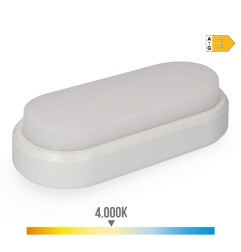 Aplique led oval 18 w 1950 lm 4000 k luz dia ip54 23 x 10,5 x 5,7 cm