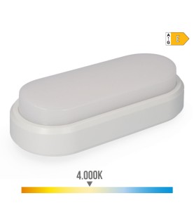 Aplique led oval 18 w 1950 lm 4000 k luz dia ip54 23 x 10,5 x 5,7 cm