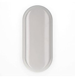 Aplique led oval 18 w 1950 lm 4000 k luz dia ip54 23 x 10,5 x 5,7 cm