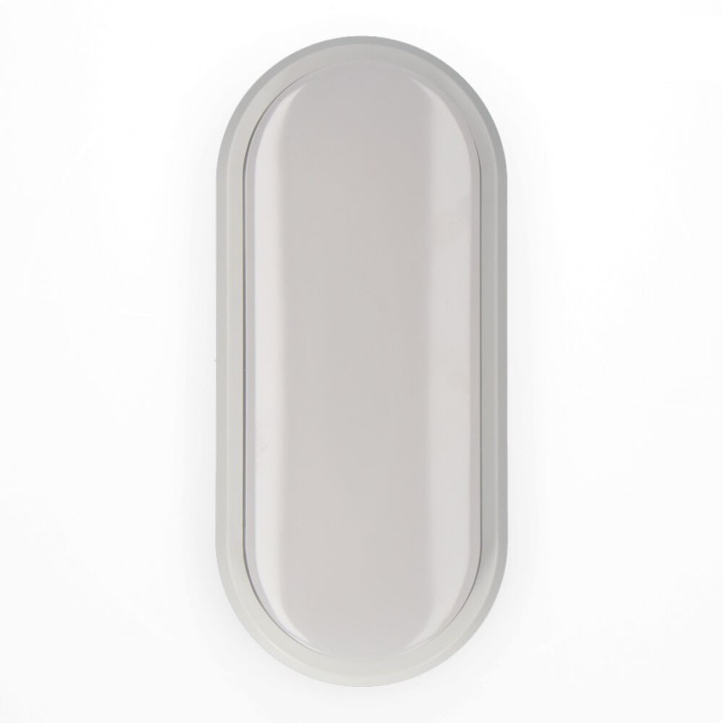 Aplique led oval 18 w 1950 lm 4000 k luz dia ip54 23 x 10,5 x 5,7 cm