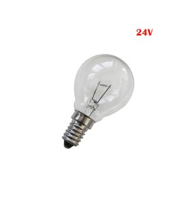 Bombilla incandescente esferica clara 40 w e14 24v