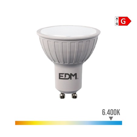 Bombilla dicroica led regulable gu10 6 w 500 lm 6400 k luz fria ø5 x 5,5 cm