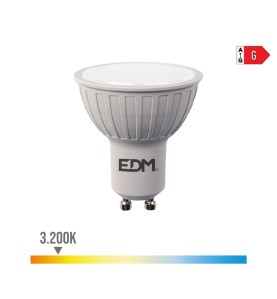 Bombilla dicroica led regulable gu10 6 w 500 lm 3200 k luz calida ø5 x 5,5 cm