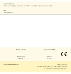 Bombilla halogena lineal 78 mm "energy saver" 160 w 220/240v (equ. 200w)