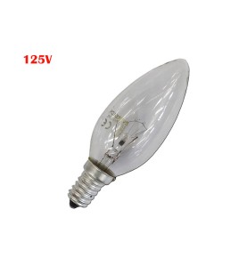 Bombilla incandescente vela clara 60 w e14 125 v (solo uso industrial)