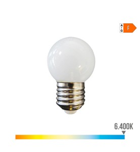 Bombilla esferica led e27 1,5 w 130 lm 6400 k luz fria ø45 x 69 mm