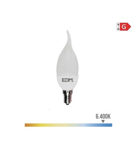 Bombilla vela led e14 5 w 400 lm 6400 k luz fria ø3,8 x 12,5 cm