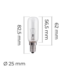 Bombilla incandescente tubular transparente 25 w e14