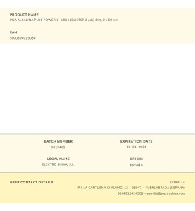 Pila alkalina plus power c- lr14 (blister 2 uds) ø26,2 x 50 mm