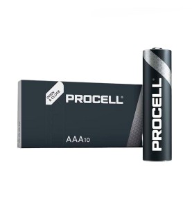 Pila alkalina procell duracell aaa - lr03 1,5v (caja 10 unid.) ø10,5x44,5mm
