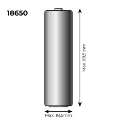 Pila de litio recargable 3,7v 2200mah (recambio ref: 36100/36105/36115/70390) mod: 18650 ø18´5mm x 69´5mm