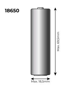 Pila de litio recargable 3,7v 2200mah (recambio ref: 36100/36105/36115/70390) mod: 18650 ø18´5mm x 69´5mm