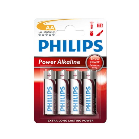 Pila alkalina aa - lr06 1,5v (blister 4 unid.) ø14,5 x 50,5 mm