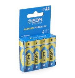 Pila edm alkalina long life aa - lr06 1,5v (blister 4 uds) ø14,5 x 50,5 mm