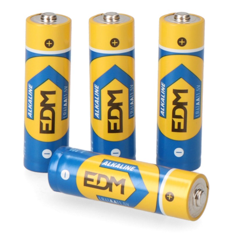 Pila edm alkalina long life aa - lr06 1,5v (blister 4 uds) ø14,5 x 50,5 mm