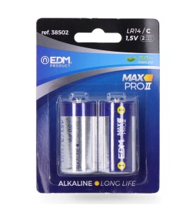 Pila alkalina long life c max pro ii- lr14 1,5v (blister 2 uds) ø26,2 x 50 mm