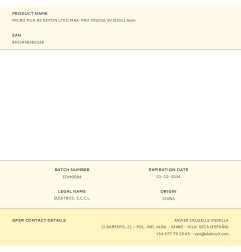 Micro pila de boton litio max-pro cr2016 3v ø20x1,6mm