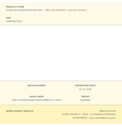 Micro pila de boton silver sr43 - v386 1,55v (blister 1 unid.) ø11,6x4,2mm