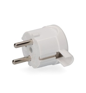 Clavija 2p+t tipo f t/tl salida lateral 4,8mm 16a 250v blanca