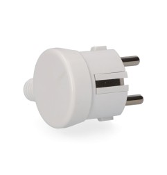 Clavija 2p+t tipo f t/tl salida lateral 4,8mm 16a 250v blanca