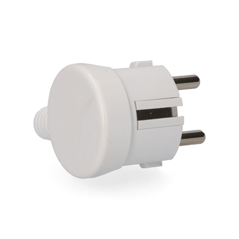 Clavija 2p+t tipo f t/tl salida lateral 4,8mm 16a 250v blanca