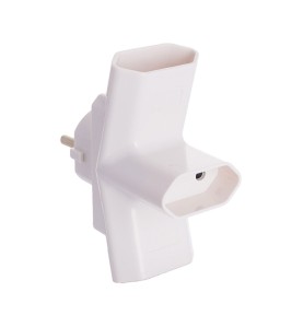 Clavija triple bipolar 16a 250v 4mm 3680w blanco. solera 15097.