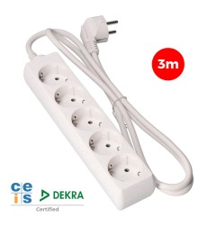 Prolongador con 5 tomas 2p+t, 16 a 250 v de cable h05vv-f 3g 3 m.