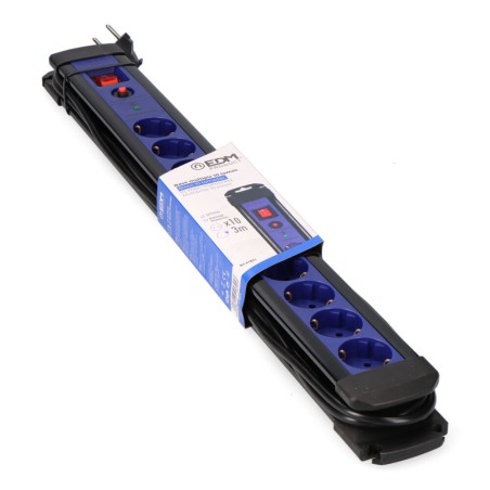 Prolongador con 10 tomas con protector + interruptor 3m .