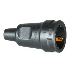 Base aerea 2p+t goma 16a 250v negro. kopp