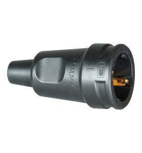 Base aerea 2p+t goma 16a 250v negro. kopp