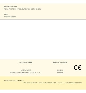 Toma telefono y adsl superficie "serie onsen"