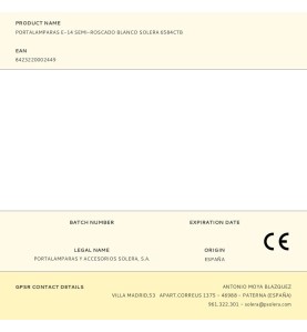Portalamparas e-14 semi-roscado blanco solera 6584ctb