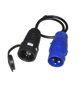 Adaptador clavija cetac 2p+t a base schuko 16a 230v~