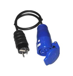 Adaptador clavija schuko a base cetac 2p+t 16a 230v~