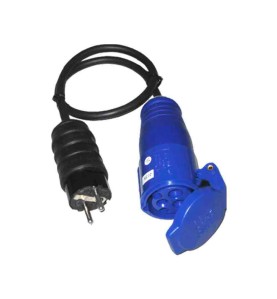 Adaptador clavija schuko a base cetac 2p+t 16a 230v~